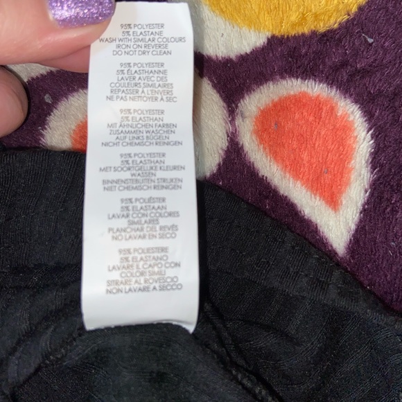 Boohoo Bundle: black ribbed v-neck bodysuit + plum colored lattice hem shirt - Picture 8 of 12